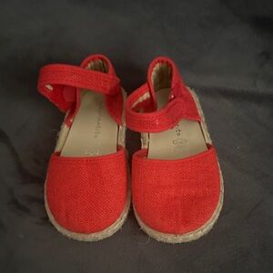 Elephantito Red Canvas Mary Jane Sandals for Kids